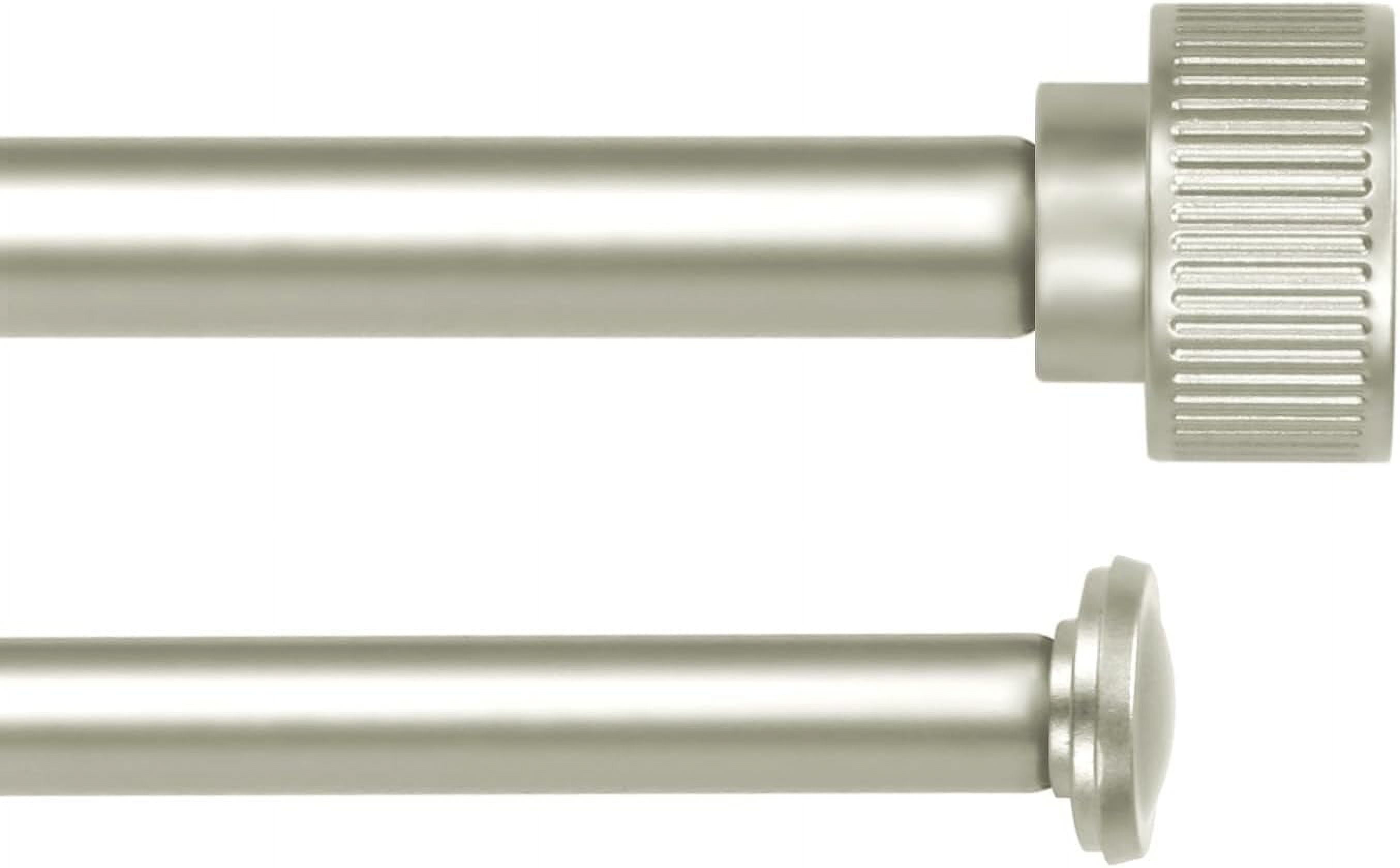 eTeckram 5/8" Double Curtain Rod with Bouton Finials,Pewter,48‘’-84‘’