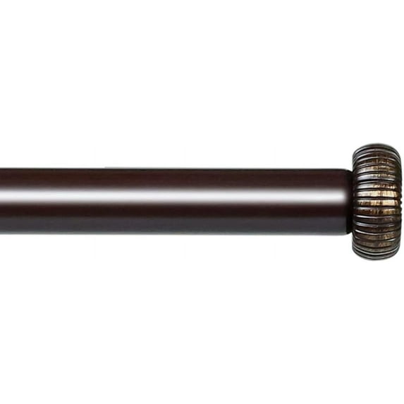 eTeckram 5/8" Single Curtain Rod with Adette Finials,Bronze Gold,48‘’-84‘’