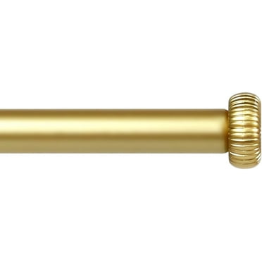 eTeckram 5/8" Single Curtain Rod with Adette Finials,Gold,48‘’-84‘’