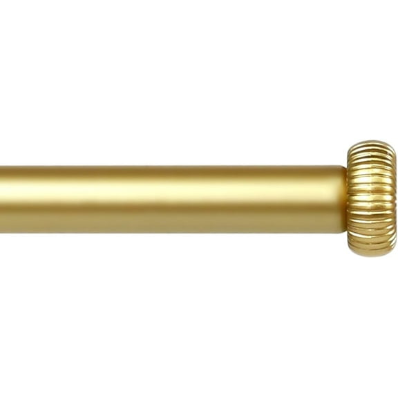 eTeckram 5/8" Single Curtain Rod with Adette Finials,Gold,48‘’-84‘’