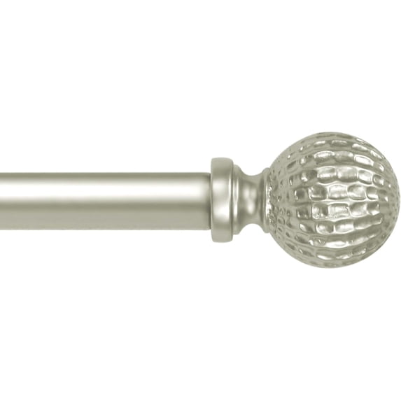 eTeckram 5/8" Single Curtain Rod with Balle Finials,Pewter,48‘’-84‘’