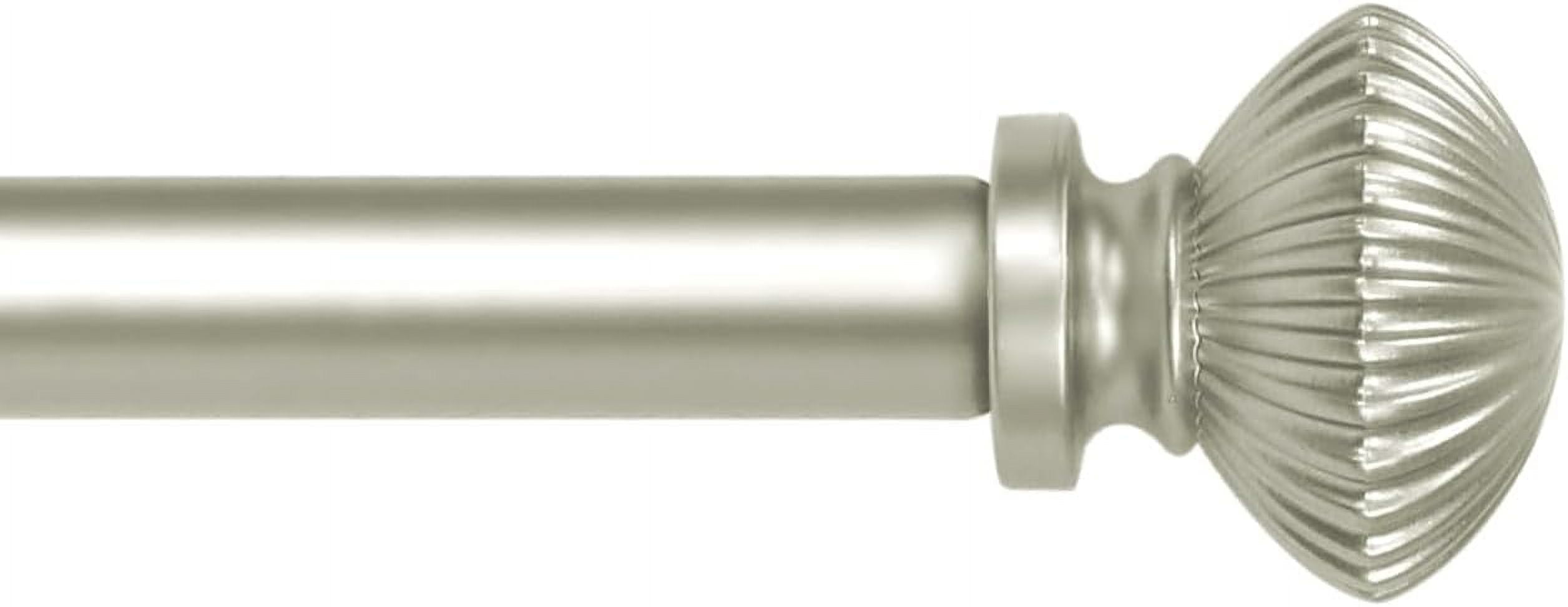 eTeckram 5/8" Single Curtain Rod with Bateau Finials,Pewter,48‘’-84‘’