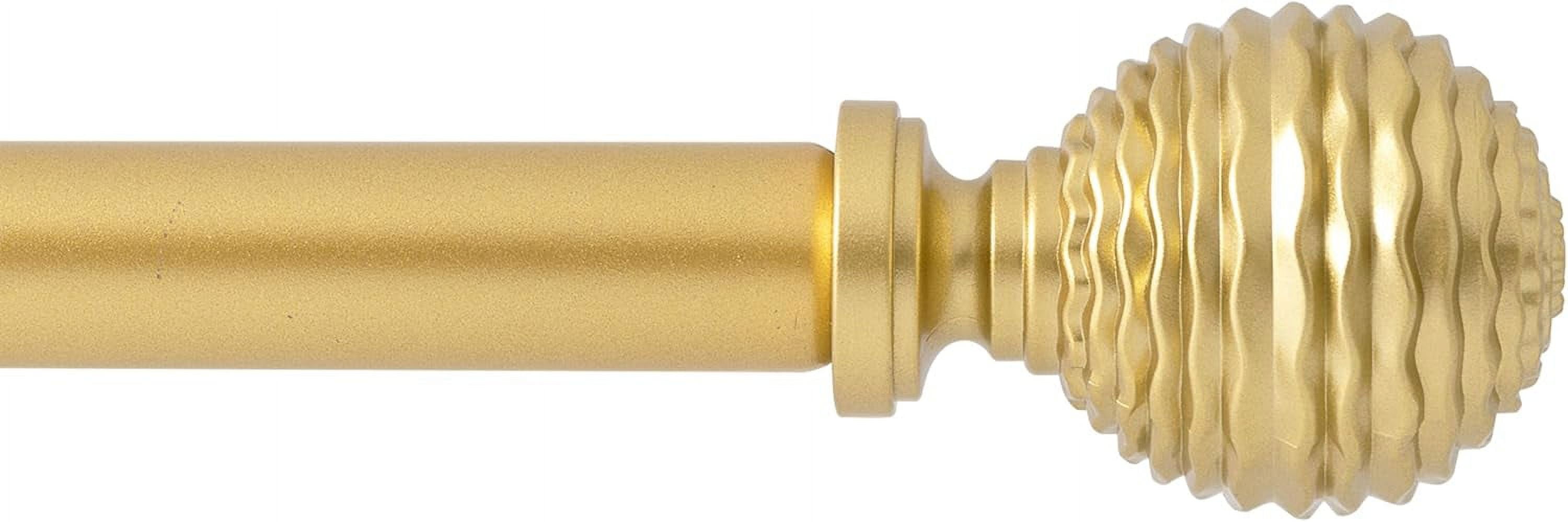 eTeckram 5/8" Single Curtain Rod with Boule Finials,Gold,84‘’-120‘’