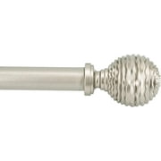 eTeckram 5/8" Single Curtain Rod with Boule Finials,Pewter,28‘’-48‘’