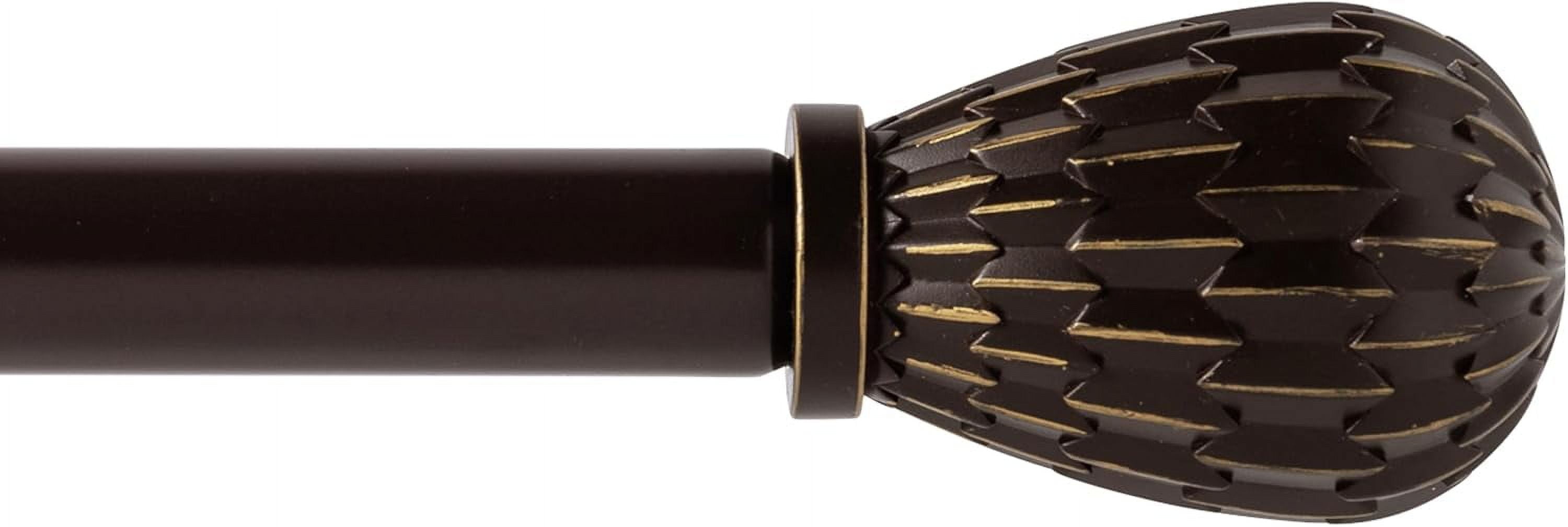 eTeckram 5/8" Single Curtain Rod with Brun Finials,Bronze Gold,84‘’-120‘’