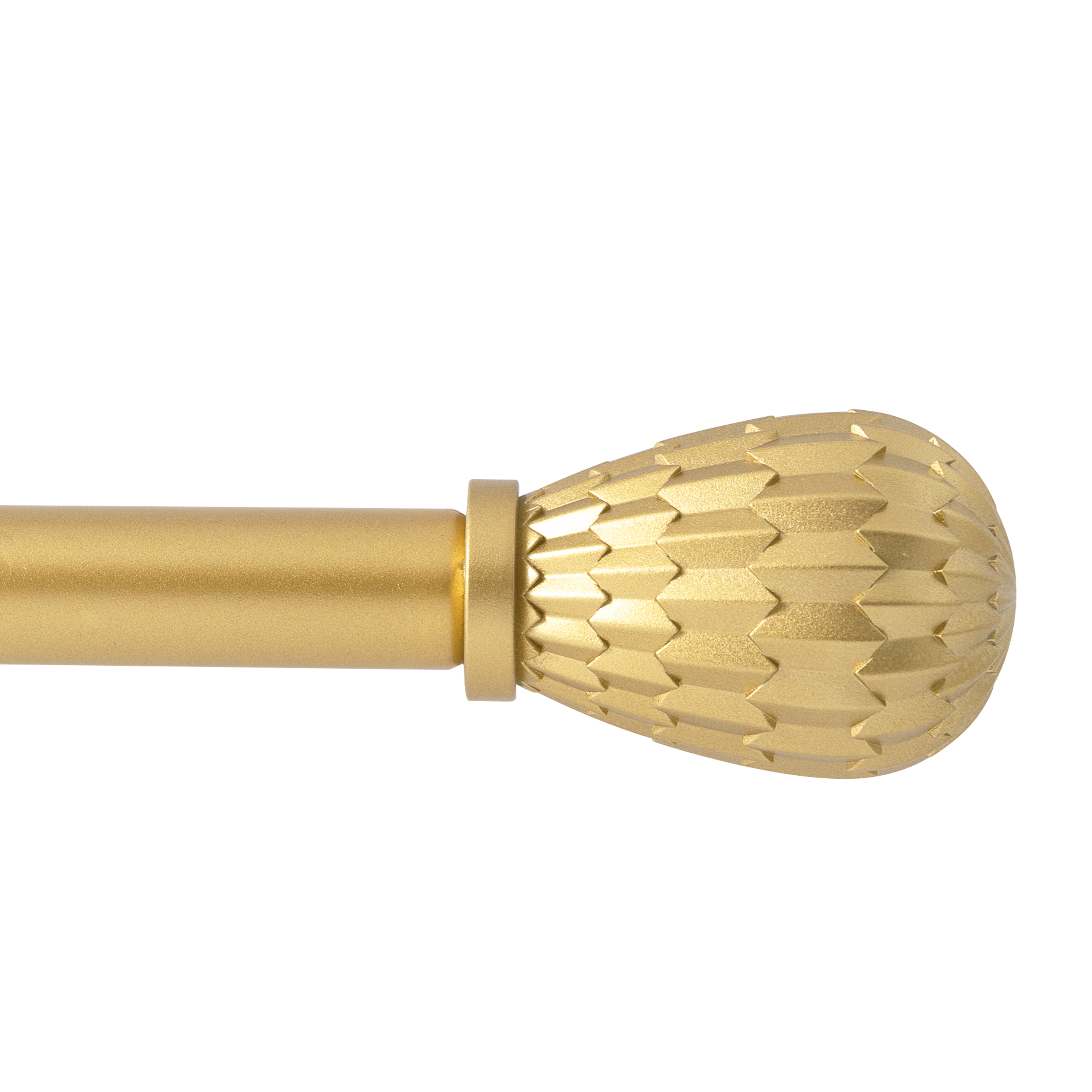 eTeckram 5/8" Single Curtain Rod with Brun Finials,Gold,84‘’-120‘’