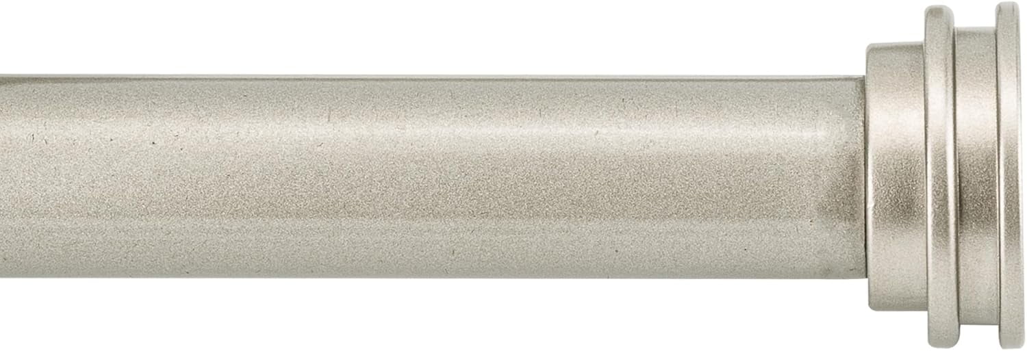 eTeckram 5/8" Single Curtain Rod with Nerveux Finials,Pewter,28‘’-48‘’