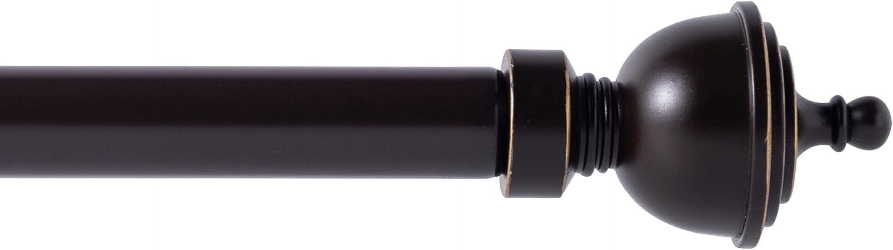 eTeckram 5/8" Single Curtain Rod with Royale Finials,Bronze Gold,84‘’-120‘’