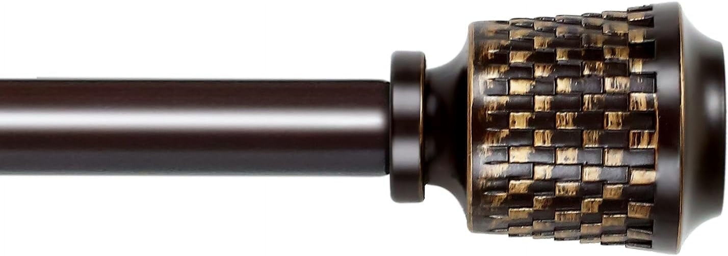 eTeckram 5/8" Single Curtain Rod with Vieve Finials,Bronze Gold,48‘’-84‘’