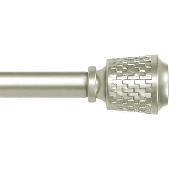 eTeckram 5/8" Single Curtain Rod with Vieve Finials,Pewter,28‘’-48‘’