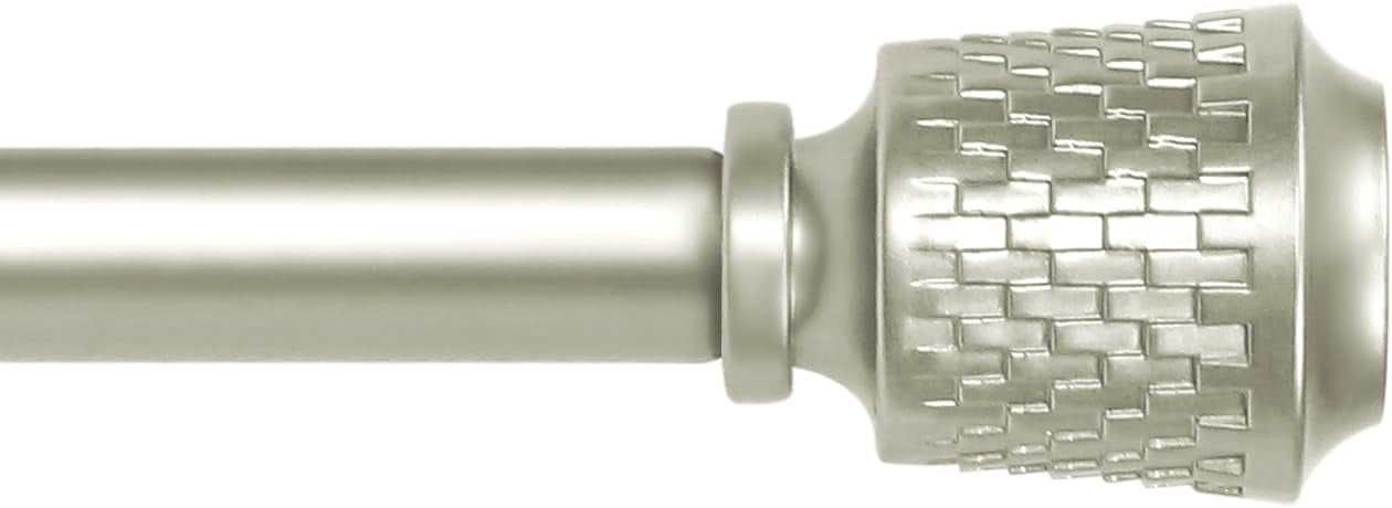 eTeckram 5/8" Single Curtain Rod with Vieve Finials,Pewter,84‘’-120‘’