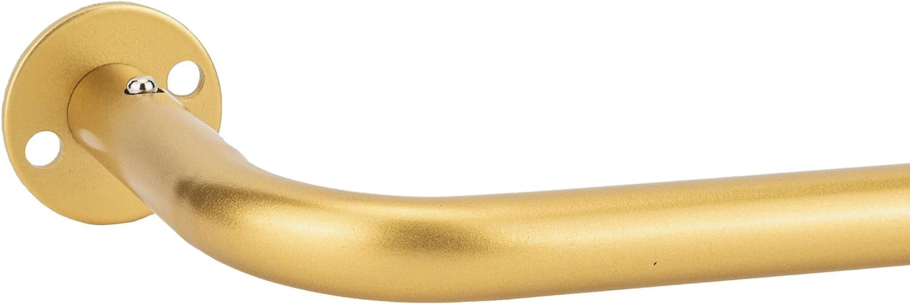 eTeckram Energy Saving Wrap Around Blackout Return Adjustable Window Curtain Metal Rod Set, 5/8 inch Diameter,84"-120",Gold