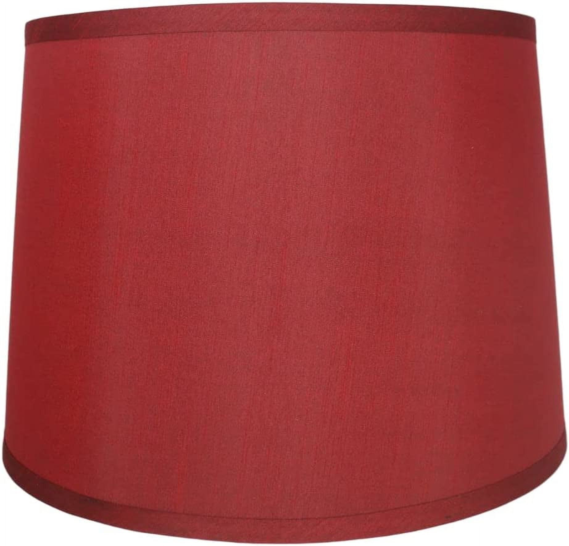 Burgundy Faux Silk French Drum Lampshade, 14-inch