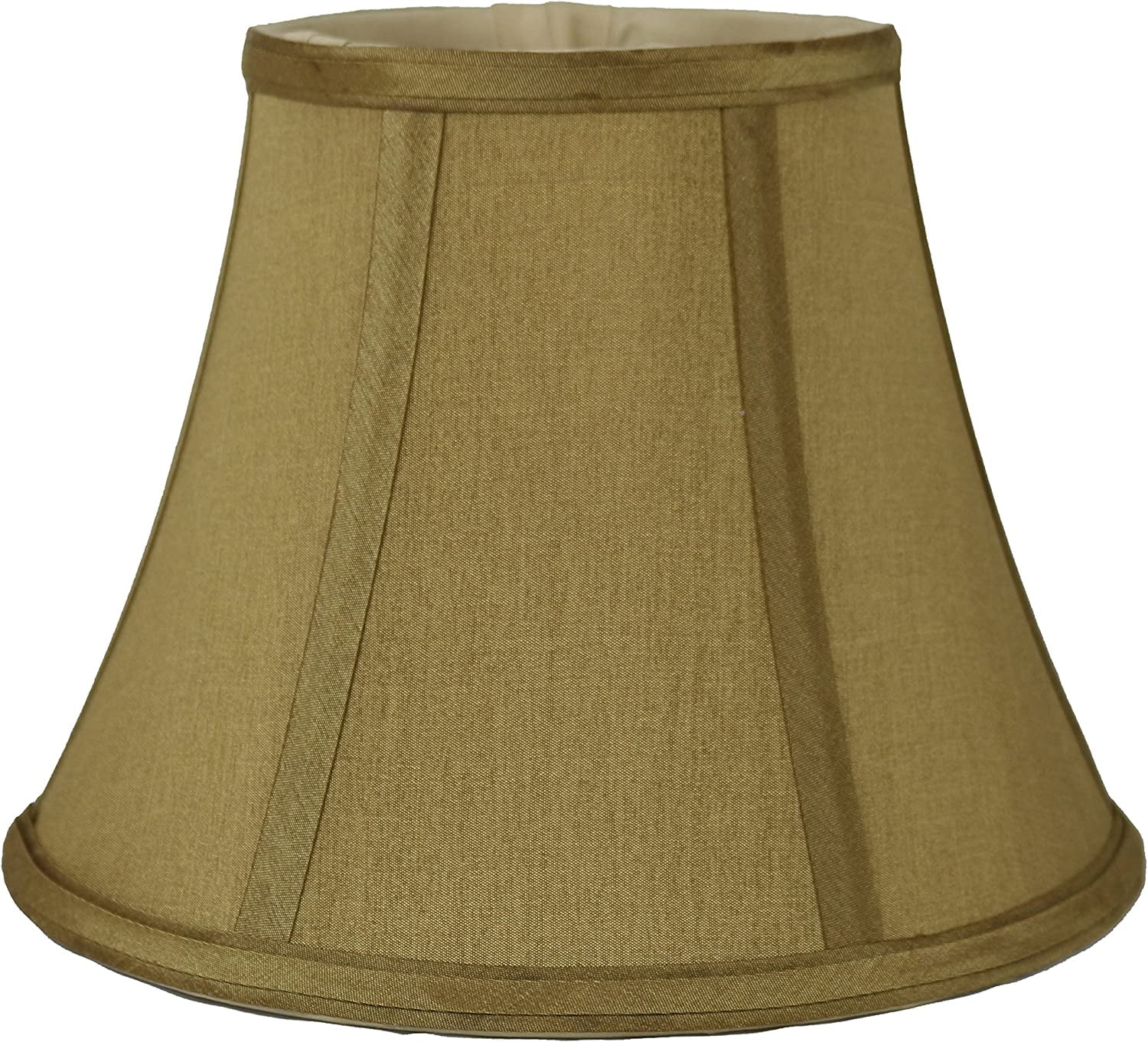 Gold Faux Silk Bell Lampshade with Beige Lining