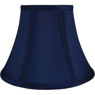 eTeckram Softback Bell Lampshade, 5" Top Diameter x 9" Bottom Diameter x 7" Slant Height, Faux Silk, Navy Blue