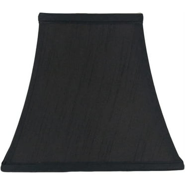eTeckram Square 5.25x9x8" Softback Bell Lampshade, Black, Faux Silk, Spider