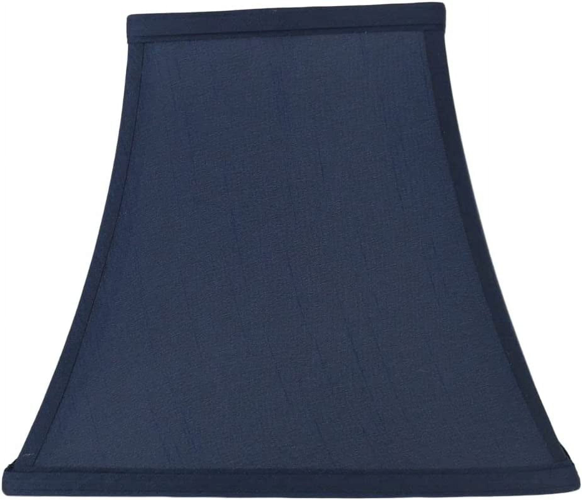 Navy Blue Faux Silk Square Bell Lampshade, 9-inch