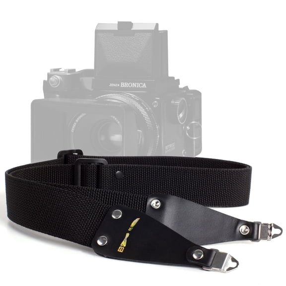 eTone 38mm Nylon Camera Strap Neck Shoulder Strap, Stretchy Adjustable Profession Camera Strap, Black