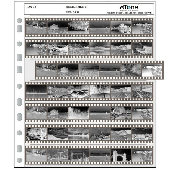 eTone 50 Pack Archival Storage Sheets 135 35mm Size Negative Preservers Photo Negative Sleeves