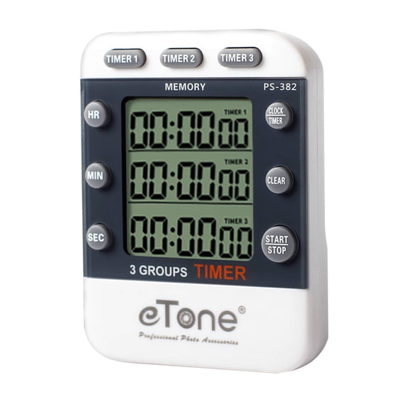 eTone Multi-function 3 Channel Timer Counter Darkroom Developing Countdown Digital Kitchen Cutdown Classroom Timer