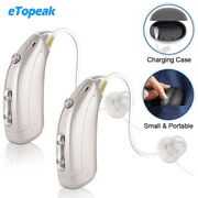 eTopeak Hearing Amplifiers for Ears with Rechargeable Portable Carrying Case for Senior, 1 Pair