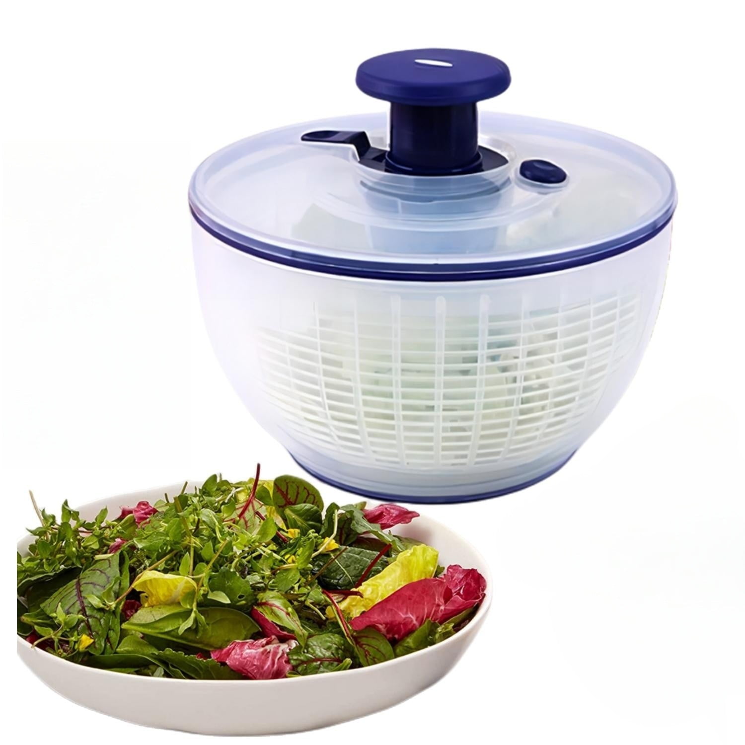 eTzone Easy Press Salad Spinner,Vegetable Dryer and Vegetable Rotator ...