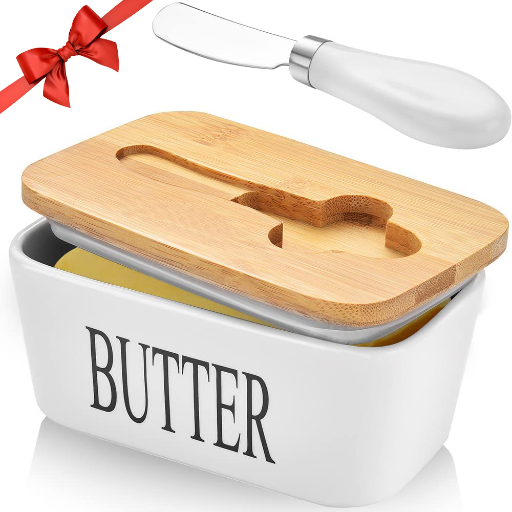 TP Butter Dish with Lid and Knife, Melamine Butter Keeper, Butter