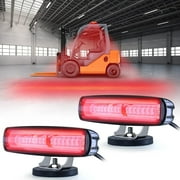 eTzone New Magnetic LED Forklift Lights, Red DC 12-80V Warehouse Side Zone Warning Light for Truck Trailers Pickups - 2Pack