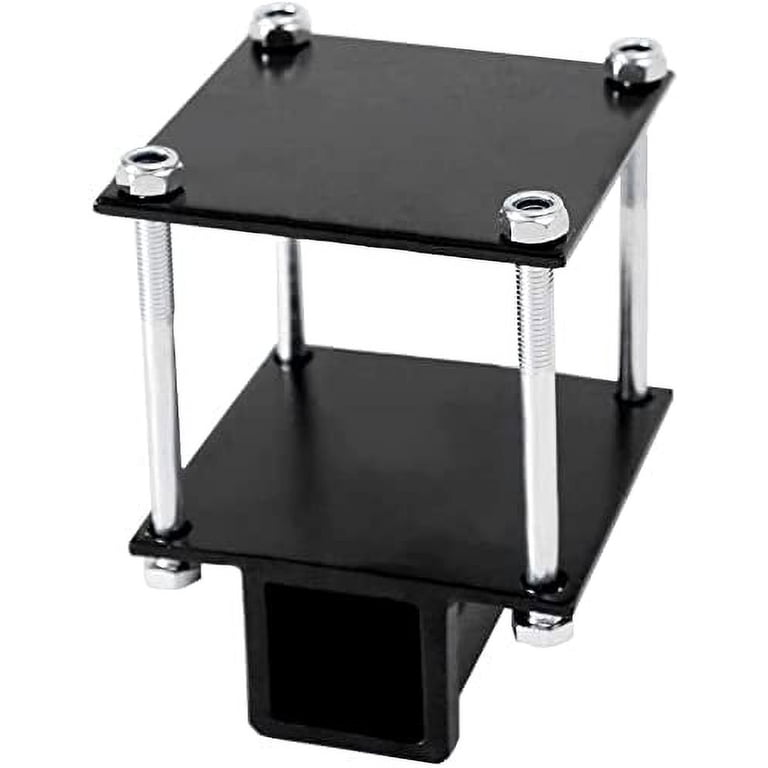 2 Inch Black RV Bumper Receiver Adapter - Fits 4x4 Welded Steel Bumpers For Bike Rack & Cargo Carrier