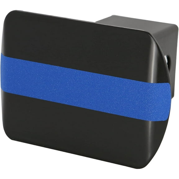eVerHITCH Metal Steel Tube Hitch Cover (Fits 2" Receivers, Reflective Thin Blue Line)