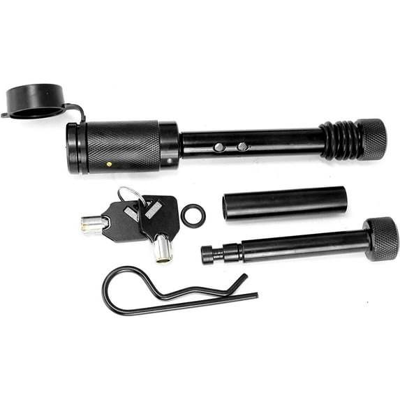 eVerHITCH Trailer Hitch Lock Pin Set - 1/2" and 5/8" Extra Long Black Pins with Locking System Anti Rattle O-Rings – for Tow receivers 1.25”, 2”, 2.5" and 3" inch (Black)