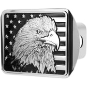eVerHITCH USA US American Flag Stainless Steel Trailer Hitch Cover Fits 2 Receiver, Black & Chrome