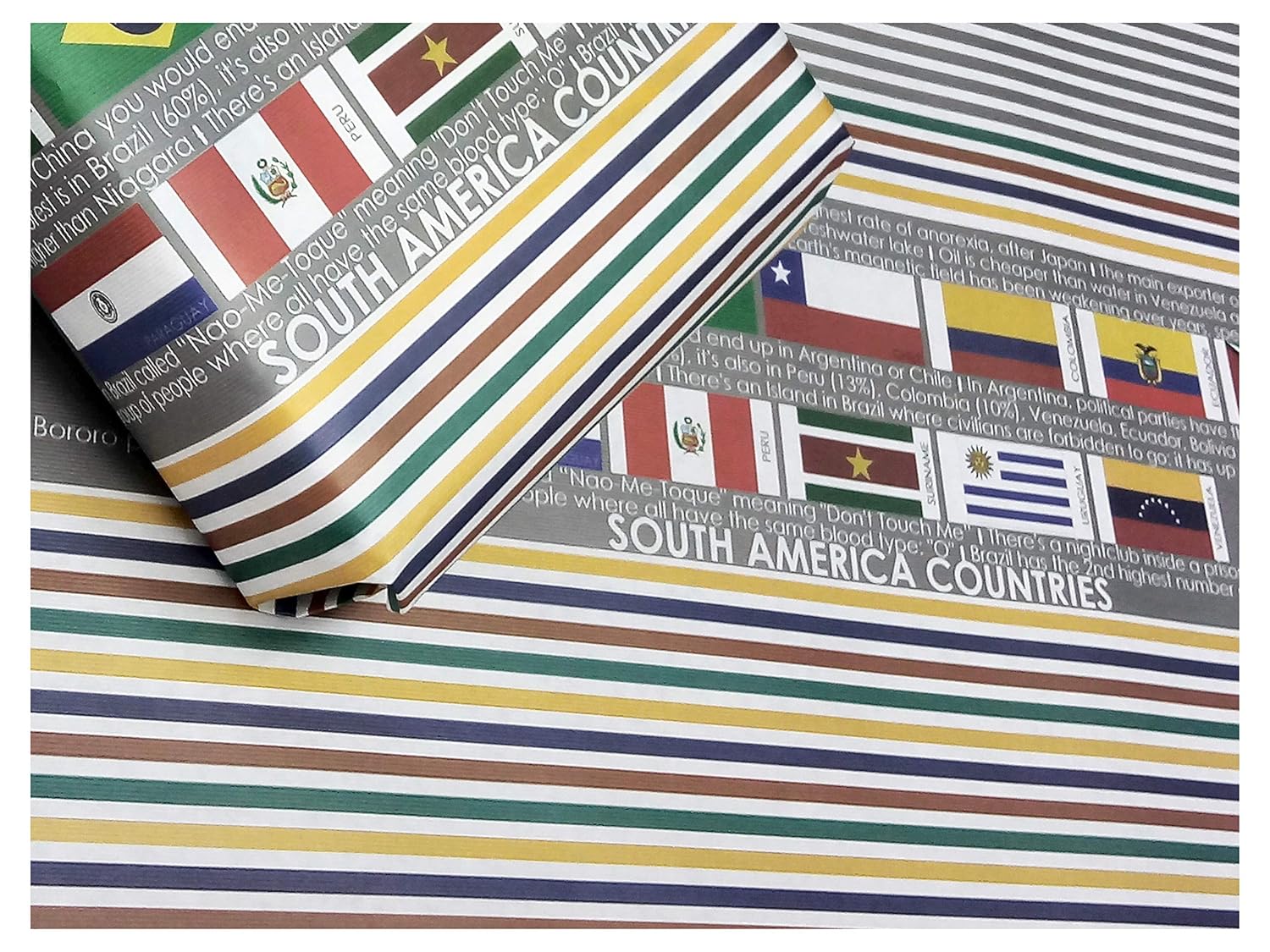 eVincE 5 Gift Wrapping Papers of South America Continent Flags ...