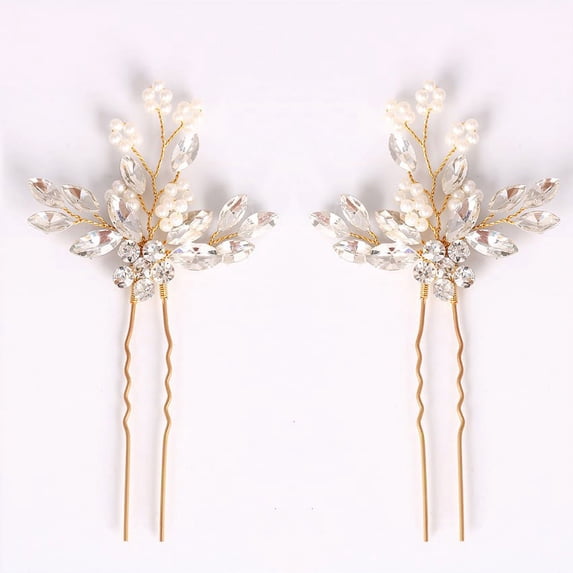 eVogues Bridal Prom Handmade Flower Hair Side Comb Accessory Rhinestone Headpiece