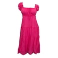 thumbnail image 1 of eVogues Plus Size Cotton Empire Waist Sundress Pink, 1 of 4
