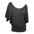 thumbnail image 1 of eVogues Plus Size Dolman Sleeve Top Heather Gray, 1 of 3