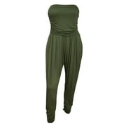 eVogues Plus Size Jumpsuit Olive