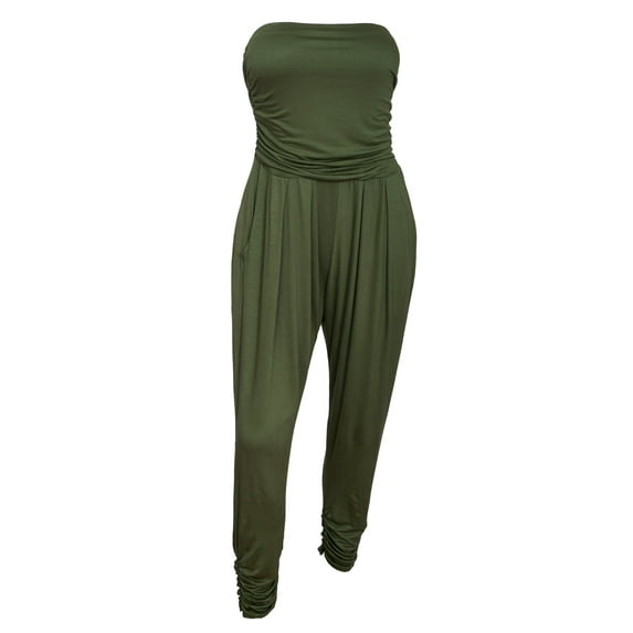 eVogues Plus Size Jumpsuit Olive