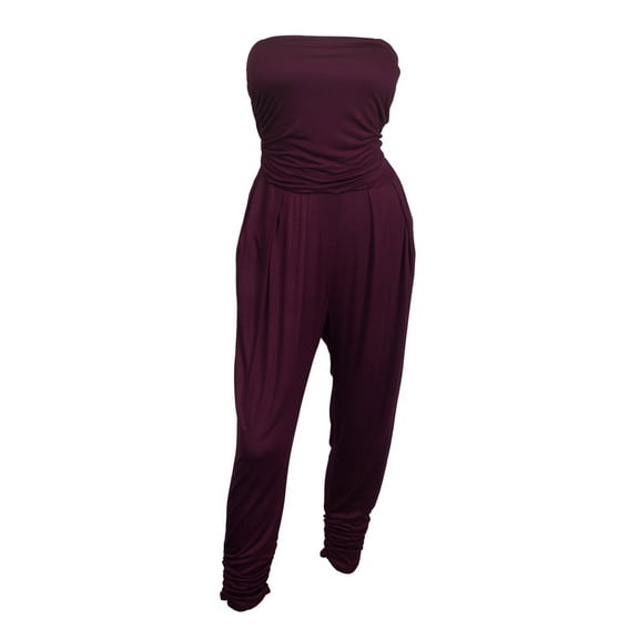 eVogues Plus Size Jumpsuit Wine