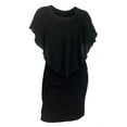 thumbnail image 1 of eVogues Plus Size Layered Poncho Dress Glitter Black 1915, 1 of 4