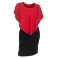 thumbnail image 1 of eVogues Plus Size Layered Poncho Dress Glitter Red 1915, 1 of 5