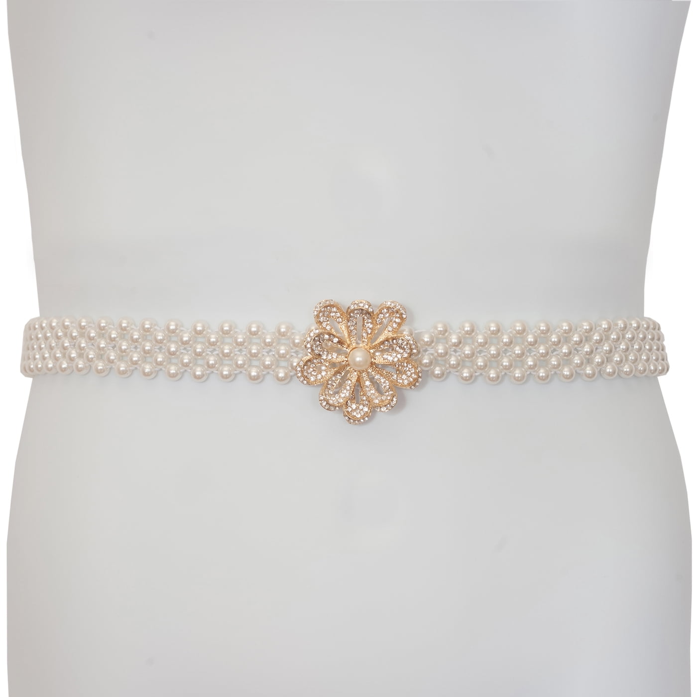 eVogues Plus Size Pearl Link Elastic Waist Belt 18421  display picture 1