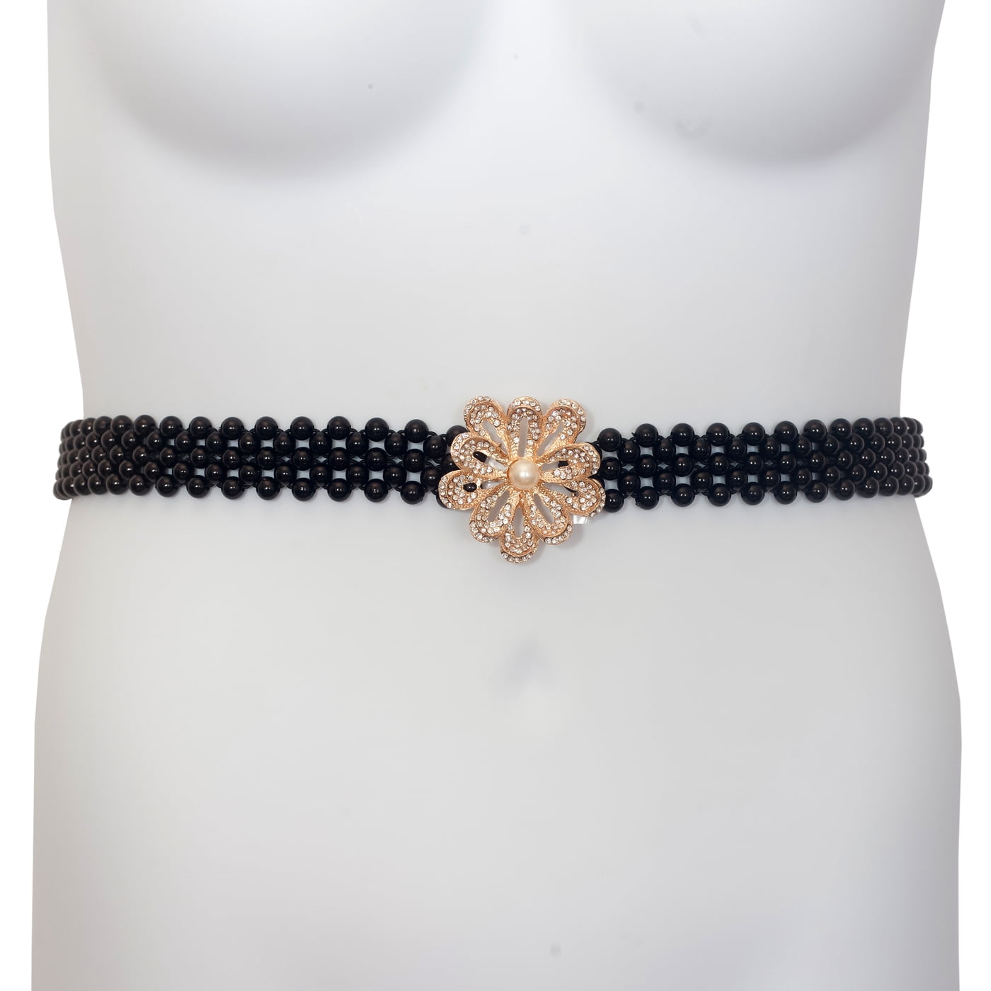 Rhinestone Link Plus Size Elastic Belt Rhinestone trimmed multi metal plus size belt -id.wh2251816- main image 2