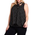 thumbnail image 1 of eVogues Plus Size Sleeveless Polka Dot Blouse Black, 1 of 7