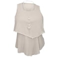 thumbnail image 1 of eVogues Plus Size Tiered Knit Top Ivory, 1 of 4