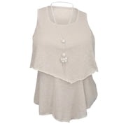 eVogues Plus Size Tiered Knit Top Ivory