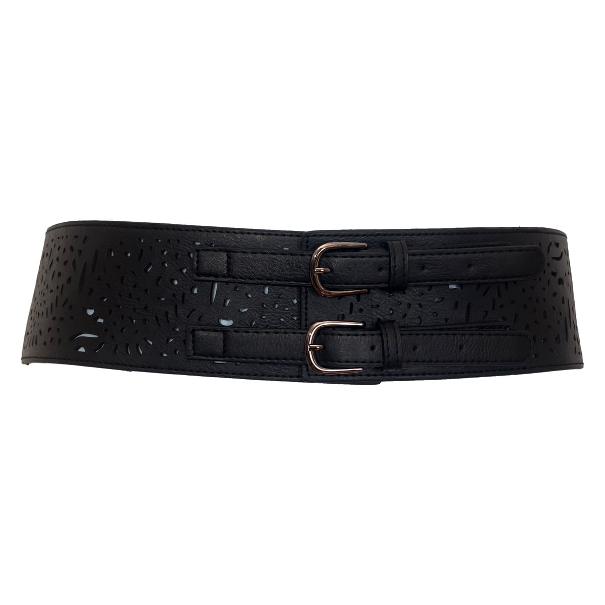 eVogues Plus Size Vintage Faux Leather Wide Elastic Belt 