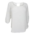 thumbnail image 1 of eVogues Plus Size Wide Scoop Neck Open Back Top White, 1 of 3