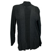 EVOGUES APPAREL eVogues Plus size Open Front Cardigan Charcoal Gray