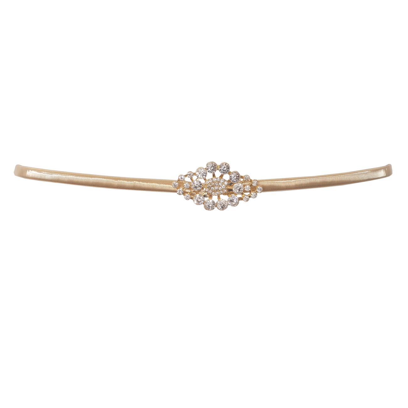 eVogues Plus size Rhinestone Pendant Buckle Metal Elastic 